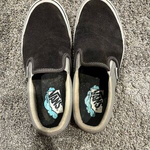 Vans suede Black and Gray Slip-On Loafers